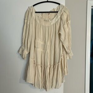 NWOT Free People Cream Colored Flowy Mini Dress - XS